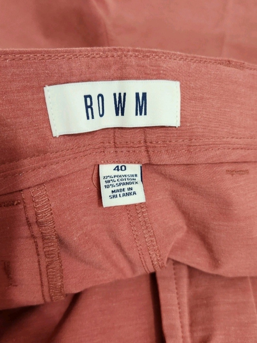 ROWM Men's Shorts Size 40 Flat Front 8" Inseam Red Rust NWT 06 - Picture 5 of 9